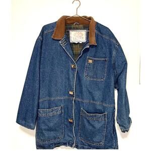 Laurice Outerwear Vintage 90s Denim Flannel Lined Button Up Jacket size Large